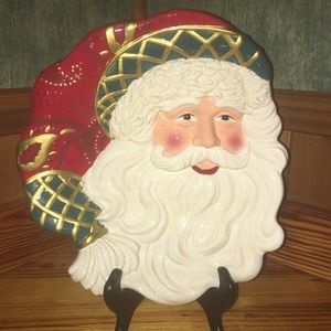Santa Face Plate By Dillards Trimmings Glossy Finish Gorgeous Brilliant Colors